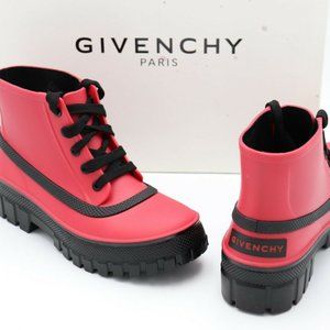 NIB Givenchy Paris Glaston Laced Ankle Rain Boots